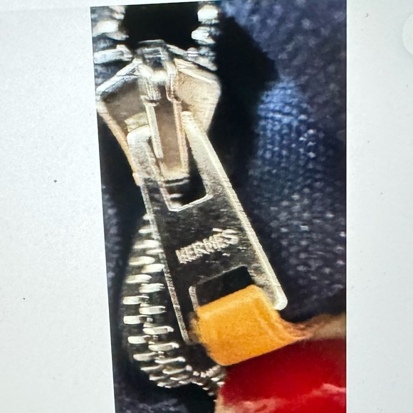 HERMES Paris Fourre Tout MM Navy/Brown Canvas Tote, Hand Bag. Made In France - Picture 3 of 14